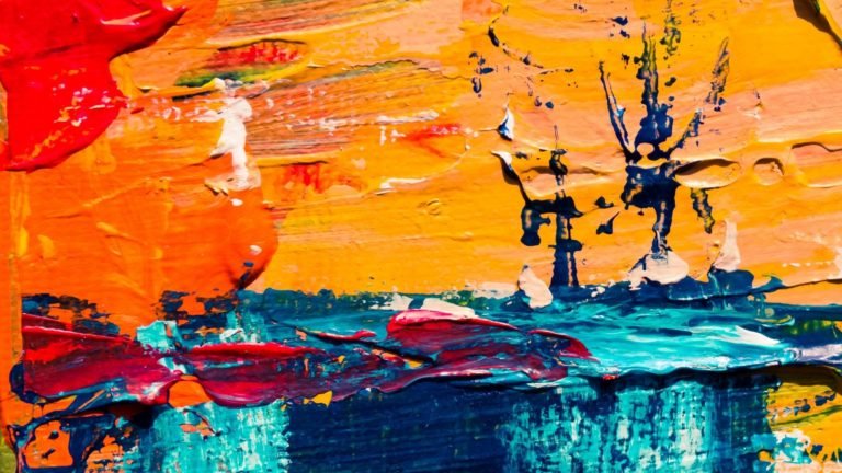 Mixed colors in paint depicting chaos