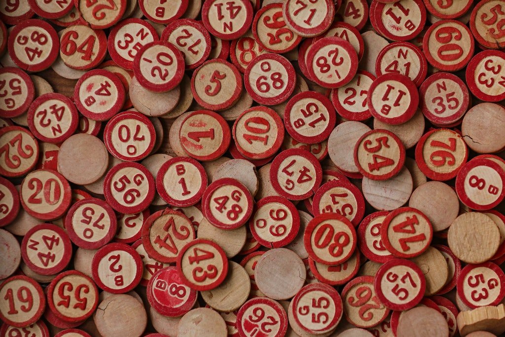 old bingo circle tiles