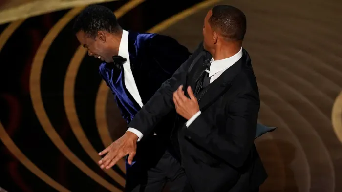 Will Smith slaps Chris Rock after G.I. Jane 2 joke (image from FT.com)